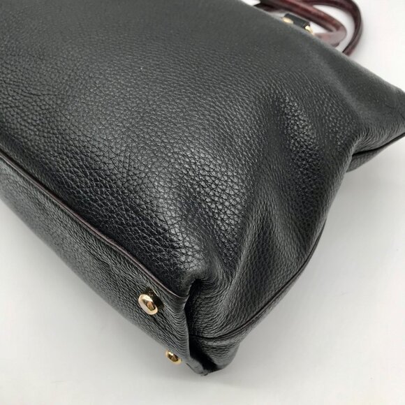 Coach Black Colorblock Pebbled Leather Emma Satchel Bag F34280 - Picture 8 of 11